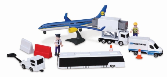 Imagine Maisto Set aeroport avion albastru
