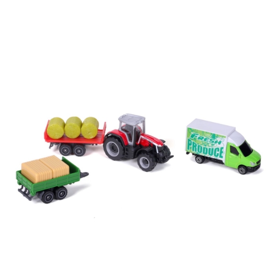 Imagine Maisto Set 4 utilaje agricole Massey