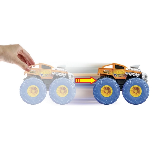 Imagine Hot Wheels Monster Truck mașinuța Twister Tredz Bone Shaker portocaliu scara 1:43