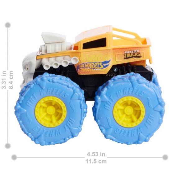 Imagine Hot Wheels Monster Truck mașinuța Twister Tredz Bone Shaker portocaliu scara 1:43