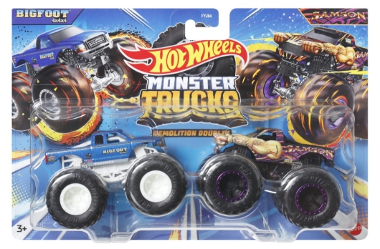 Imagine HOT WHEELS MONSTER TRUCK SET 2 MASINI SCARA 1 LA 64 BIGFOOT SI SAMSON