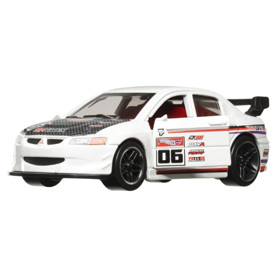 Imagine Hot Wheels Mașinuță metalică cu sistem Pull Back Lancer Evolution IX scara 1:43