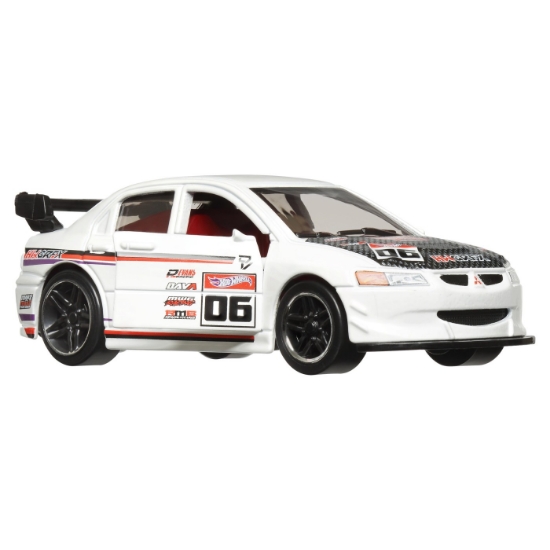 Imagine Hot Wheels Mașinuță metalică cu sistem Pull Back Lancer Evolution IX scara 1:43