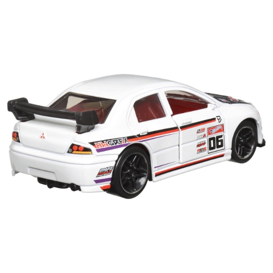 Imagine Hot Wheels Mașinuță metalică cu sistem Pull Back Lancer Evolution IX scara 1:43