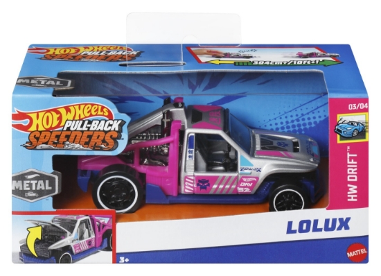 Imagine HOT WHEELS MASINUTA METALICA CU SISTEM PULL BACK LOLUX SCARA 1:43