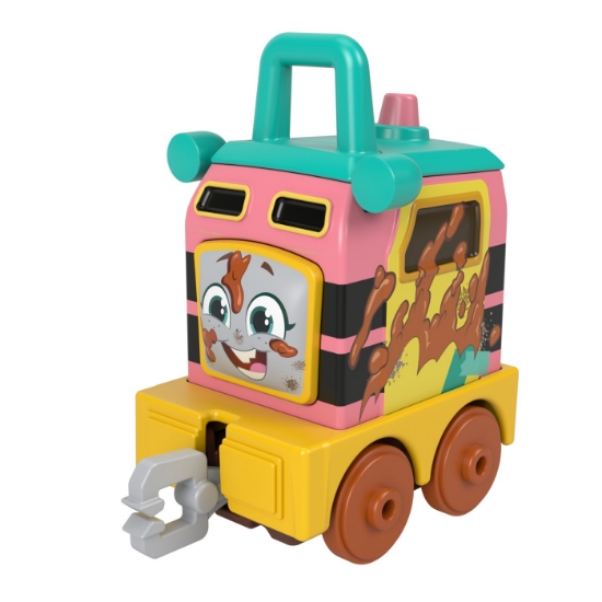 Imagine Thomas locomotiva motorizată Muddy Fix ‘Em Up Friends cu 2 vagoane