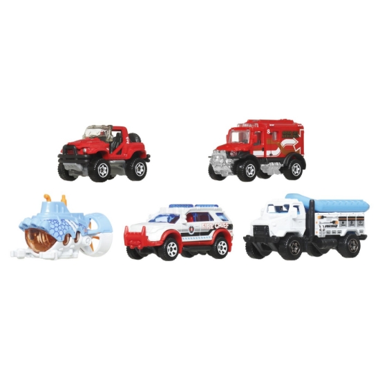 Imagine Matchbox set 5 mașinuțe metalice MBX Marine Rescue scara 1:64