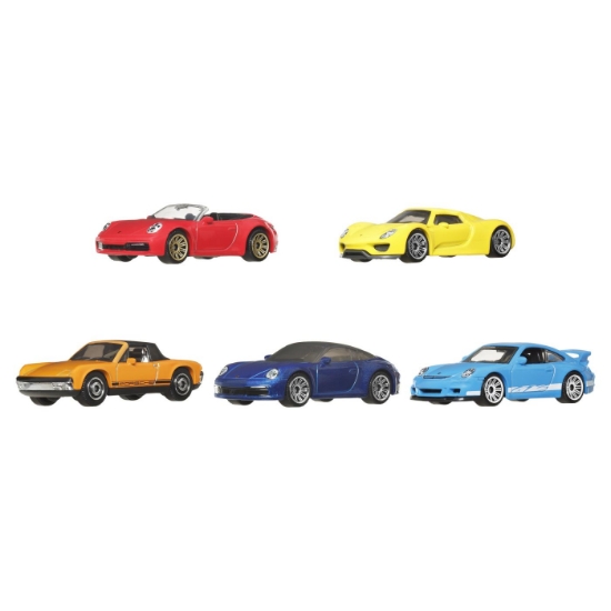 Imagine Matchbox set 5 mașinuțe metalice Porsche Heroes scara 1:64