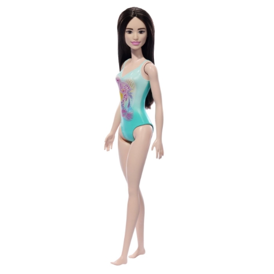 Imagine PAPUSA BARBIE BRUNETA CU COSTUM DE BAIE ALBASTRU