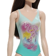 Imagine PAPUSA BARBIE BRUNETA CU COSTUM DE BAIE ALBASTRU