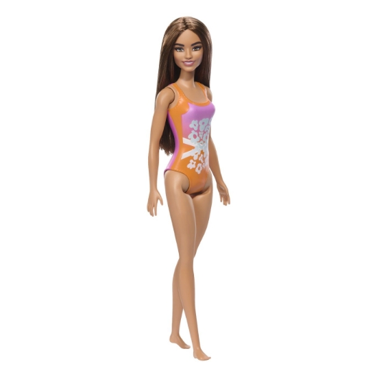 Imagine PAPUSA BARBIE BRUNETA CU COSTUM DE BAIE INFLORAT