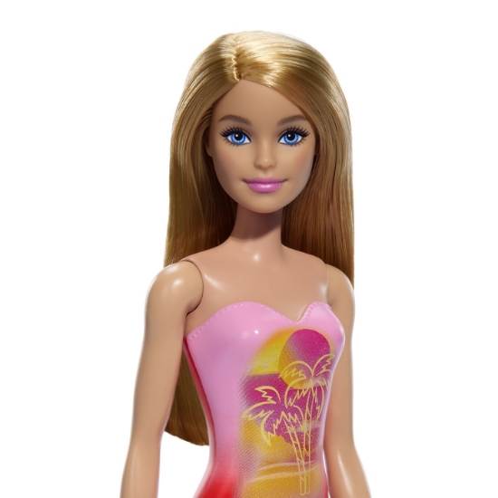 Imagine PAPUSA BARBIE BLONDA CU COSTUM DE BAIE ROZ LA PISCINA