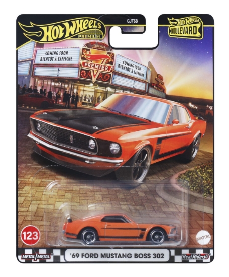 Imagine HOT WHEELS PREMIUM BOULEVARD MASINUTA METALICA FORD MUSTANG BOSS 302 69 SCARA 1:64
