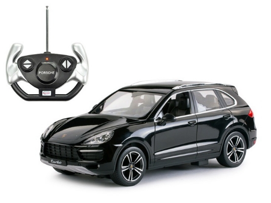 Imagine MASINA CU TELECOMANDA PORSCHE CAYENNE TURBO NEGRU CU SCARA 1 LA 14