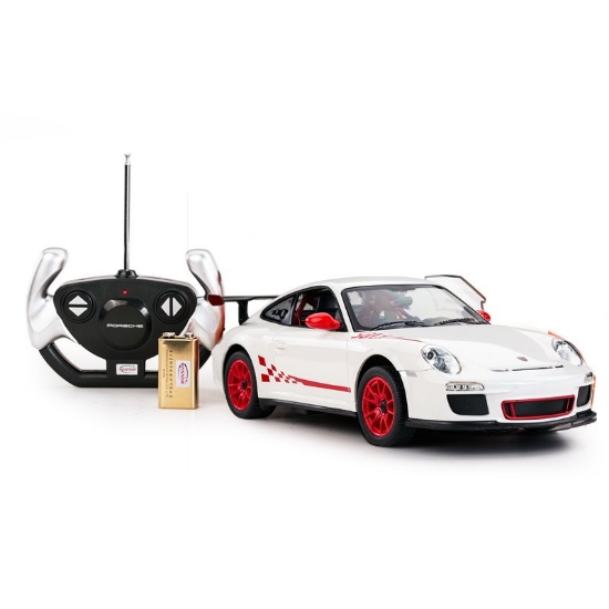 Imagine MASINA CU TELECOMANDA PORSCHE GT3 ALB CU SCARA 1 LA 14