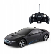 Imagine MASINA CU TELECOMANDA BMW i8 NEGRU CU SCARA 1 LA 18