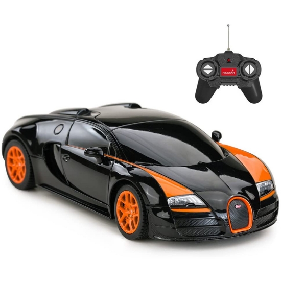 Imagine MASINA CU TELECOMANDA BUGATTI GRAND SPORT VITESSE NEGRU CU SCARA 1 LA 18