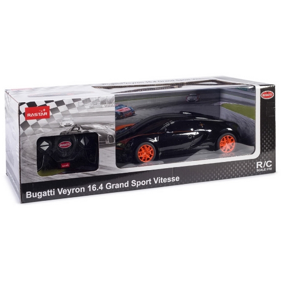 Imagine MASINA CU TELECOMANDA BUGATTI GRAND SPORT VITESSE NEGRU CU SCARA 1 LA 18