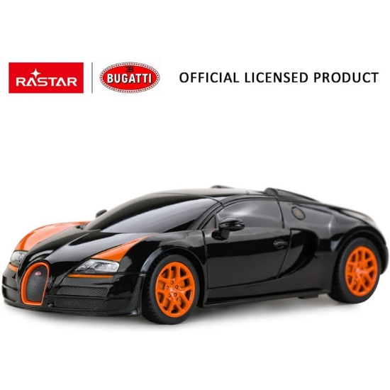 Imagine MASINA CU TELECOMANDA BUGATTI GRAND SPORT VITESSE NEGRU CU SCARA 1 LA 18
