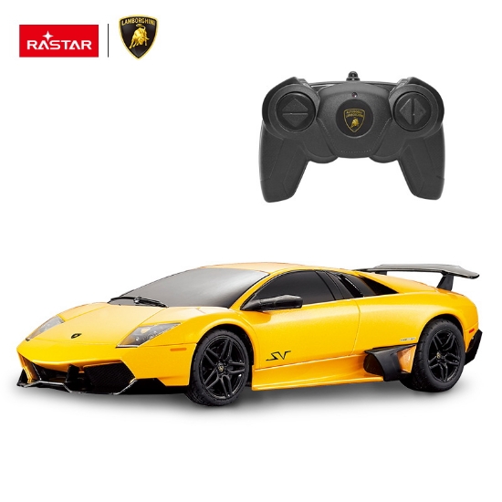 Imagine MASINA CU TELECOMANDA LAMBORGHINI MURCIELAGO LP670 GALBEN CU SCARA 1 LA 24