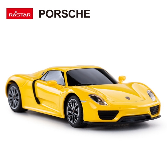 Imagine MASINA CU TELECOMANDA PORSCHE 918 SPYDER GALBEN CU SCARA 1 LA 24