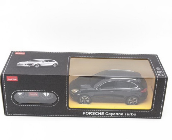 Imagine MASINA CU TELECOMANDA PORSCHE CAYENNE TURBO NEGRU CU SCARA 1 LA 24