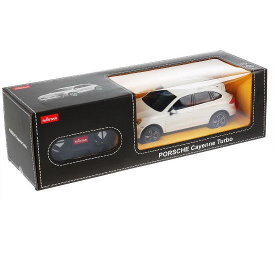 Imagine MASINA CU TELECOMANDA PORSCHE CAYENNE TURBO ALB CU SCARA 1 LA 24