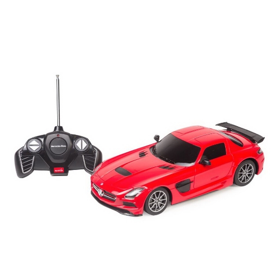 Imagine MASINA CU TELECOMANDA MERCEDES-BENZ SLS AMG ROSU CU SCARA 1 LA 18