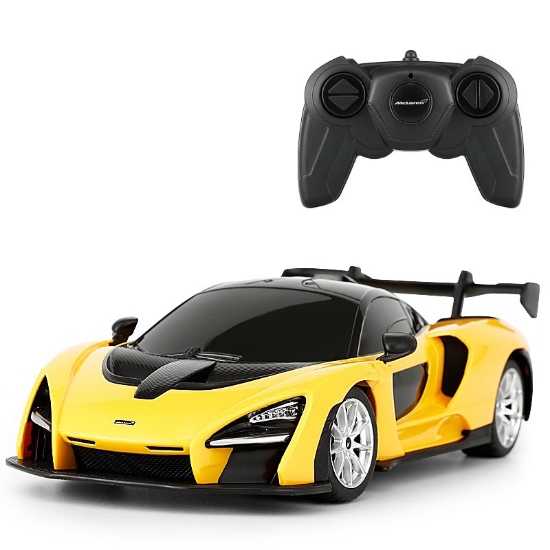 Imagine MASINA CU TELECOMANDA MCLAREN SENNA GALBEN CU SCARA 1 LA 24