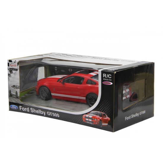 Imagine MASINA CU TELECOMANDA FORD SHELBY GT500 ROSU CU SCARA 1 LA 14