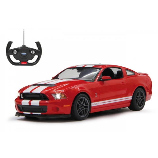 Imagine MASINA CU TELECOMANDA FORD SHELBY GT500 ROSU CU SCARA 1 LA 14
