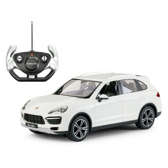 Imagine MASINA CU TELECOMANDA PORSCHE CAYENNE TURBO ALB CU SCARA 1 LA 14