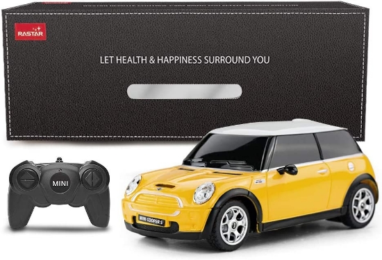 Imagine MASINA CU TELECOMANDA MINI COOPER GALBENA CU SCARA 1 LA 24