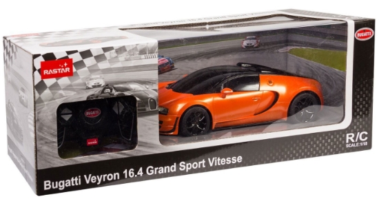 Imagine MASINA CU TELECOMANDA BUGATTI GRAND SPORT VITESSE PORTOCALIE CU SCARA 1 LA 18