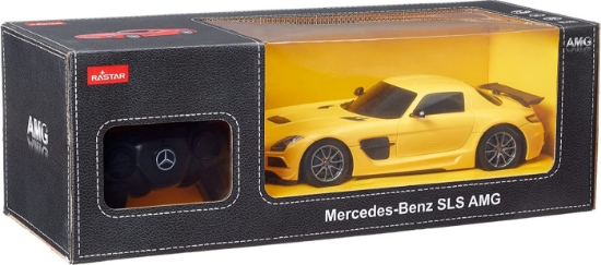 Imagine MASINA CU TELECOMANDA MERCEDES-BENZ SLS AMG GALBENA CU SCARA 1 LA 18