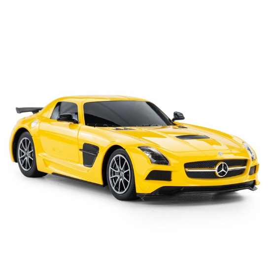 Imagine MASINA CU TELECOMANDA MERCEDES-BENZ SLS AMG GALBENA CU SCARA 1 LA 18