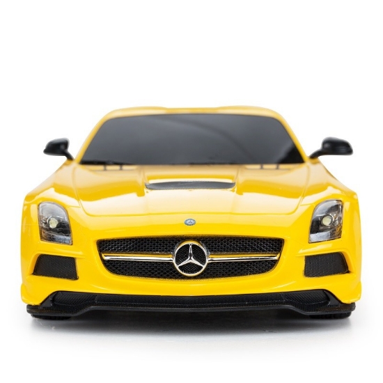 Imagine MASINA CU TELECOMANDA MERCEDES-BENZ SLS AMG GALBENA CU SCARA 1 LA 18