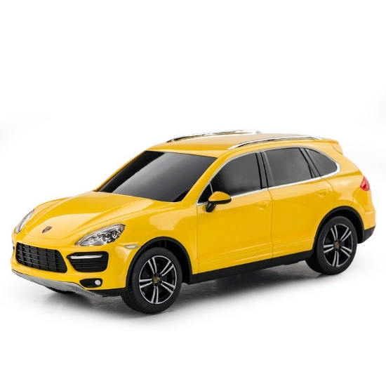 Imagine MASINA CU TELECOMANDA PORSCHE CAYENNE TURBO GALBEN CU SCARA 1 LA 24