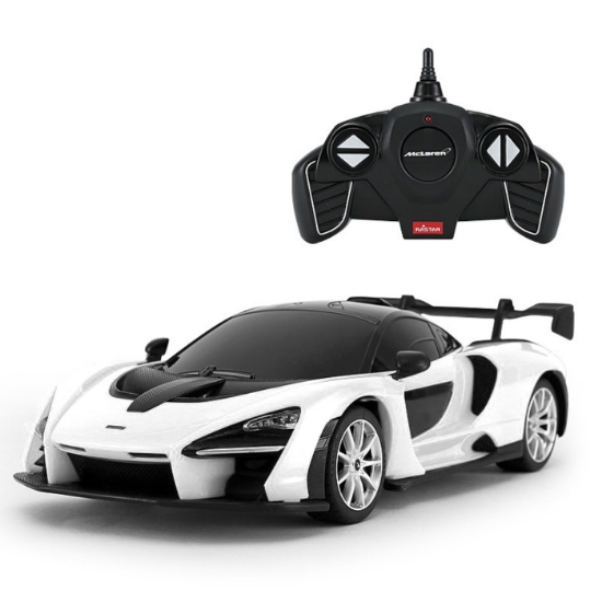 Imagine MASINA CU TELECOMANDA MCLAREN SENNA ALB CU SCARA 1 LA 18
