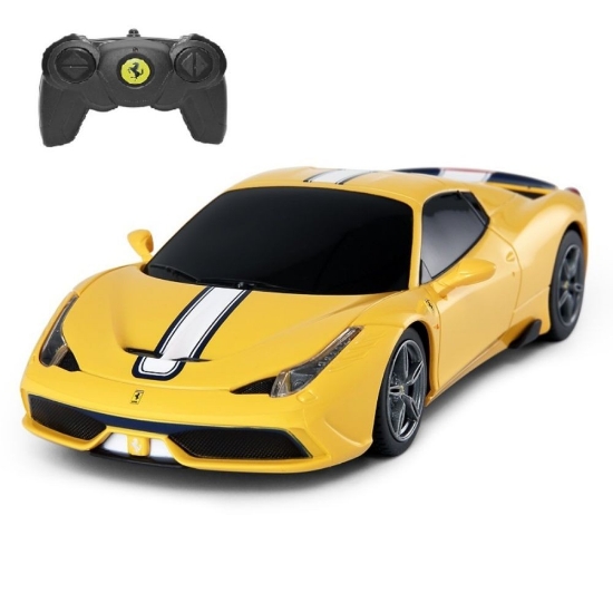 Imagine MASINA CU TELECOMANDA FERRARI 458 SPECIALE A GALBEN CU SCARA 1 LA 24