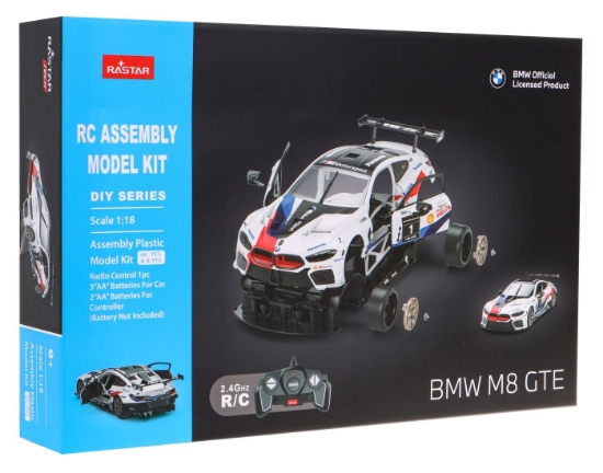 Imagine MASINUTA CONSTRUIBILA CU TELECOMANDA BMW M8 GTE SCARA 1 LA 18