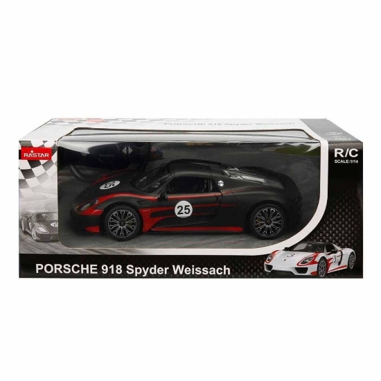 Imagine MASINA CU TELECOMANDA PORSCHE 918 SPYDER WEISSACH NEGRU SCARA 1 LA 14