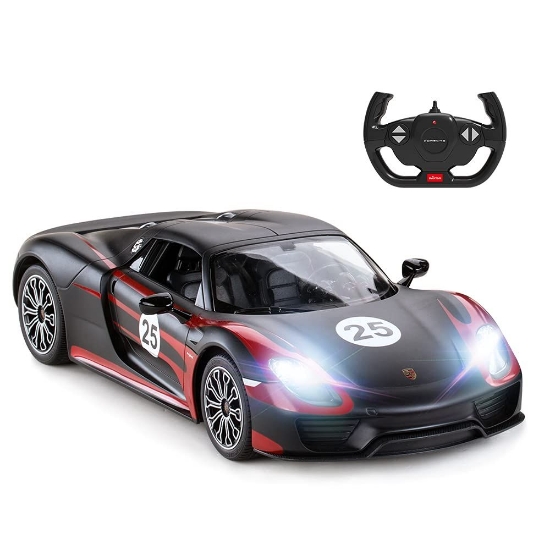 Imagine MASINA CU TELECOMANDA PORSCHE 918 SPYDER WEISSACH NEGRU SCARA 1 LA 14