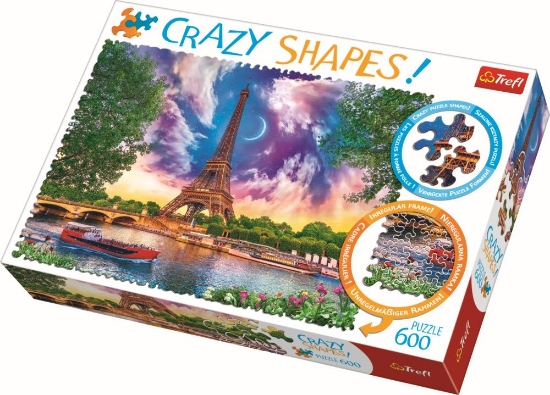 Imagine Puzzle Trefl 600 cu piese ciudate – Cer de poveste la Paris