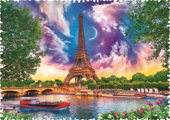 Imagine Puzzle Trefl 600 cu piese ciudate – Cer de poveste la Paris