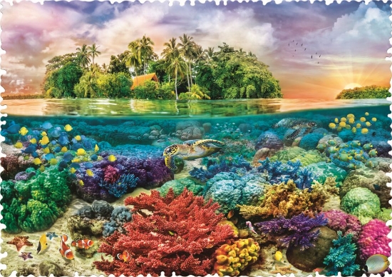 Imagine Puzzle Trefl 600 cu piese ciudate – Insula exotica