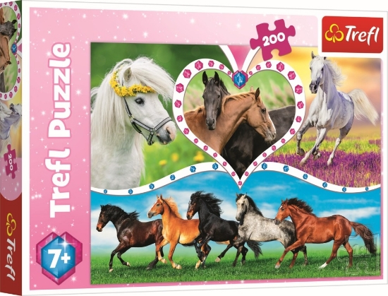 Imagine Puzzle Trefl 200 Frumoșii cai