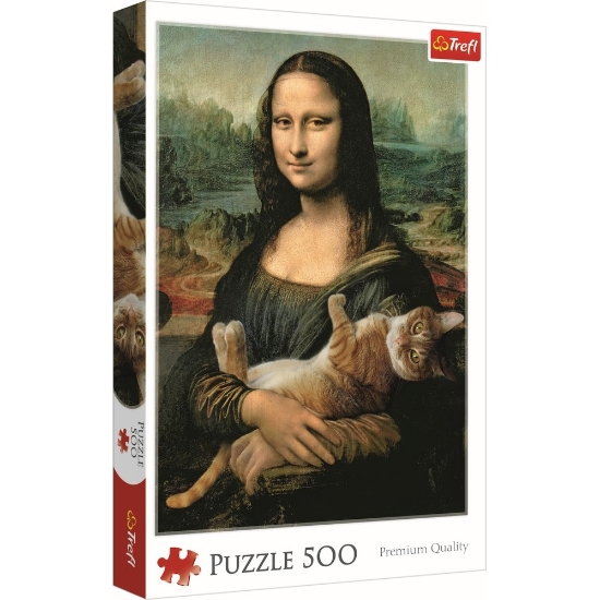 Imagine Puzzle Trefl 500 Monalisa cu pisica