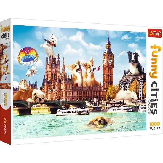 Imagine Puzzle Trefl 1000 Căţeluşi la Londra