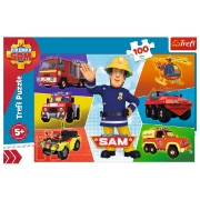Imagine Puzzle Trefl 100 Mașinile Pompierului Sam